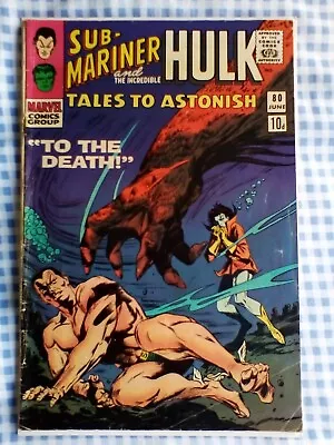 Buy Tales To Astonish 80 (1966) With Sub-Mariner & Hulk. Mole Man, Tyrannus App • 11.99£