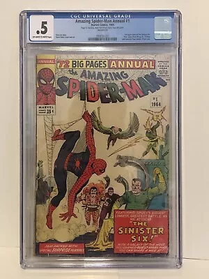 Buy AMAZING SPIDER-MAN ANNUAL #1  1st App Of SINISTER SIX CGC 0.5 1964 Look @ Pics • 355.77£