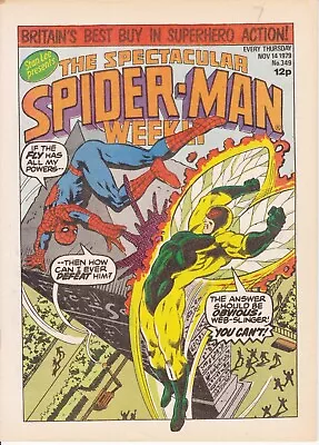 Buy Marvel UK Spectacular Spider-Man Weekly, #349, 1979, Godzilla, Daredevil, Thor • 3£