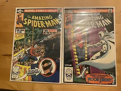 Buy Amazing Spiderman 216 & 220 2nd Madame Web Moon Knight Appearance 6.5-7.5 • 23.75£