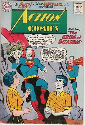 Buy Action Comics #255, 1st Appearance Of Bizarro Lois Lane, Aug 1959 FN • 125.71£