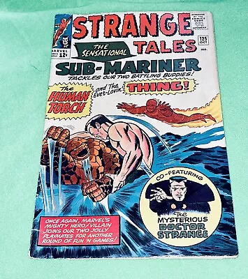 Buy Marvel Comics Strange Tales #125 Sub-mariner, Dr. Strange, The Thing Oct 1964 • 55.96£