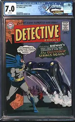 Buy D.C Comics Detective Comics 340 6/65 FANTAST CGC 7.0 White Pages • 113.20£