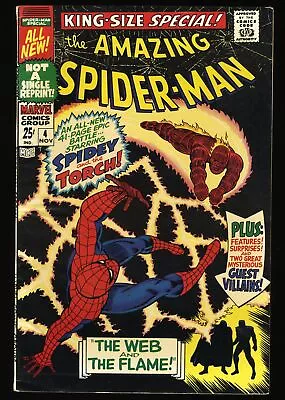 Buy Amazing Spider-Man Annual #4 FN+ 6.5 Human Torch! Mysterio! Marvel 1967 • 36.83£