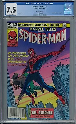 Buy Marvel Tales #137 Cgc 7.5 Spider-man Amazing Fantasy #15 Newsstand White Pages • 55.40£