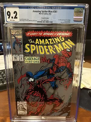 Buy AMAZING SPIDER-MAN #361 CGC 9.2 2nd Print (1992) 1st Appearance Of Carnage • 78.75£