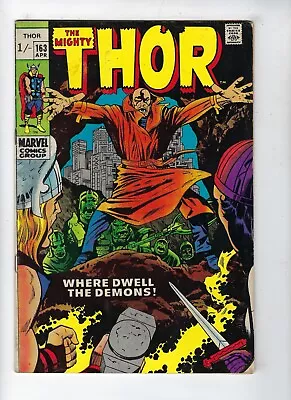 Buy Thor # 163 Pluto Appearance Warlock Cameo Jack Kirby Cover Mar 1969 FN • 14.95£