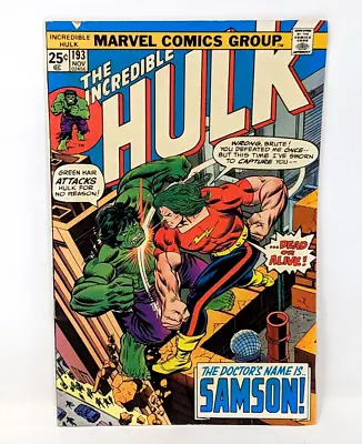 Buy VTG 1975 Marvel MCU The Incredible Hulk #193 Doctor Samson Bronze Age Comic AA23 • 15.66£