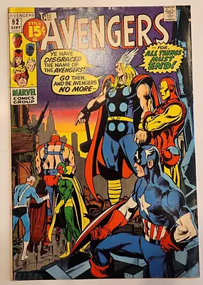 Buy THE AVENGERS #92 Skrull Vs Kree War 1971 GLOSSY! Neal Adams Cover (6.0) FINE • 23.04£