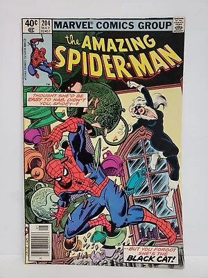 Buy Amazing Spider-Man #204 - Black Cat, Final Wolfman Issue  - Marvel Comics 1980 • 21.36£