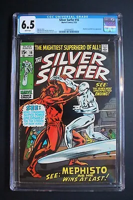 Buy Silver Surfer #16 Vs Mephisto Battle 1970 Shalla-Bal Nick Fury SHEILD CGC 6.5 • 110.41£