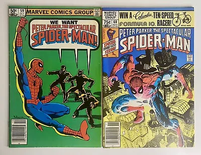 Buy Peter Parker Spectacular Spiderman 59 60 Comic Lot Gibbon Beetle Double-Sized • 7.14£