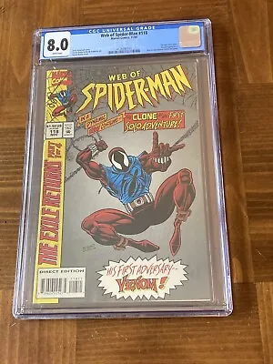 Buy Web Of Spider-Man 118 CGC 8.0 White Pages (1st Solo Spider-Man Clone) #001 • 94.07£