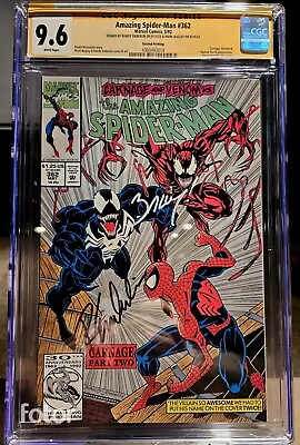 Buy CGC 9.6 SS X2 Amazing Spider-Man #362 Signed Mark Bagley & Emberlin Comic Venom • 160.86£