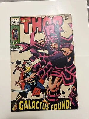 Buy Marvel The Mighty Thor #168 Galactus Found 1969 Detached Cover • 71.24£