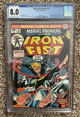 Buy Marvel Premiere #15 High Grade Origin/1st App. Iron Fist Comic 1974 CGC 8.0 • 359.78£
