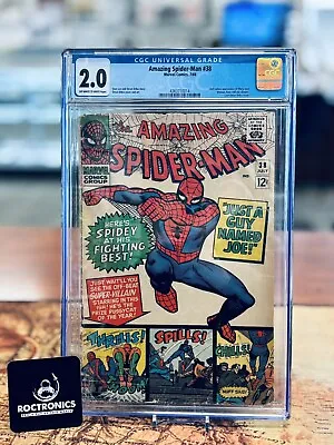 Buy Amazing Spider-Man #38 (1966) CGC 2.0 Last Steve Ditko Issue *MP • 80.43£