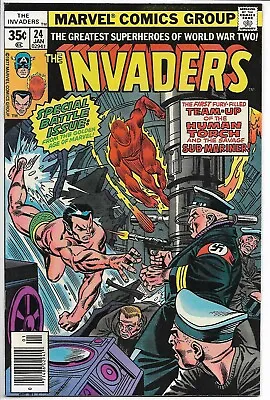 Buy Invaders #24 Nazi Cover Marvel 1978 NM Human Torch Namor Marvel Mystery #17 • 14.19£