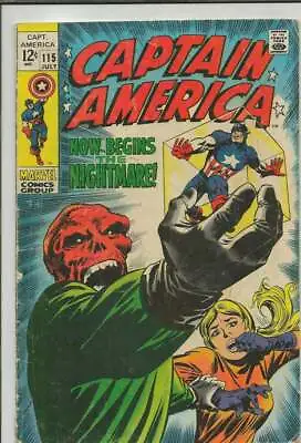 Buy Captain America #115 ORIGINAL Vintage 1969 Marvel Comics Red Skull • 39.49£
