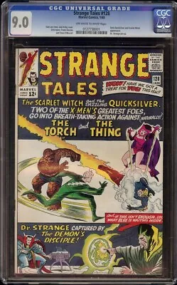 Buy Strange Tales # 128 CGC 9.0 OW/W (Marvel, 1965) Early Scarlet Witch Appearance • 356.21£