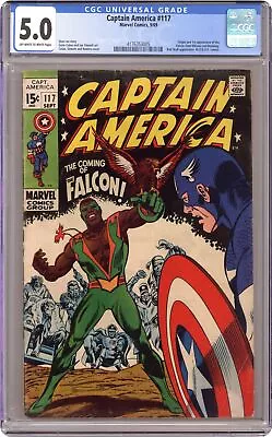Buy Captain America #117 CGC 5.0 1969 4176353005 1st App. And Origin Falcon • 205.09£