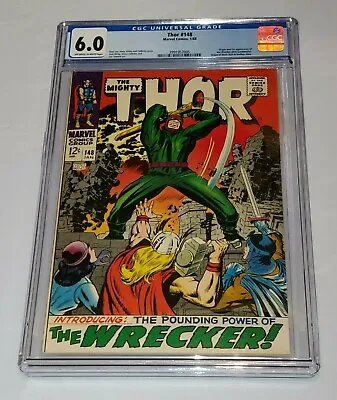 Buy Thor #148 (1968) Cgc 6.0 1st App Origin Wrecker /origin Of Blackbolt(inhumans) • 237.47£
