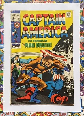 Buy CAPTAIN AMERICA #121 - JAN 1970 - 1st MAN-BRUTE APPEARANCE! - VG/FN (5.0) CENTS! • 12.74£