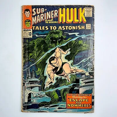Buy 1965 Tales To Astonish 71 Submariner & The Incredible Hulk Vintage Marvel Comics • 11.03£
