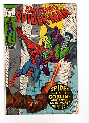 Buy Amazing Spider-man #97, VF/NM 9.0, No Comics Code, Green Goblin, Drug Issue • 190.46£