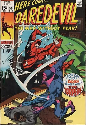 Buy Daredevil #59  Tangle With The Torpedo' - Gene Colan Art Marvel Comics 1969 • 15.99£