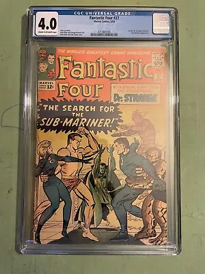 Buy Fantastic Four 27 First Doctor Strange Crossover Sub-Mariner 1964 CGC 4.0 C/OW • 118.59£