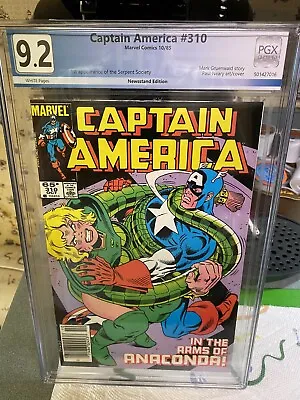 Buy Captain America #310 PGX 9.21st App Serpent Society...RARE NEWSTAND COPY • 128.09£