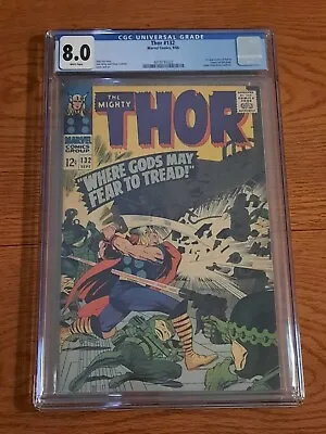 Buy Thor #132 CGC 8.0 (Marvel, 1966) 1st App Of Ego • 158.32£