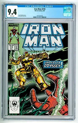 Buy Iron Man #218 Hydro Armor Marvel Comics ©1987 CGC 9.4 • 39.44£