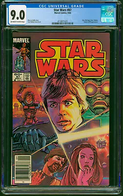 Buy STAR WARS #87 1984 CGC 9.0 OW-W Pages Newstand Edition Luke Skywalker Cover • 80.39£