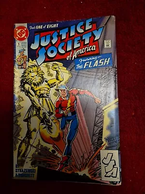 Buy Justice Society Of America-  Featuring The Flash - Dc Comic - April 1991 - # 1 • 6.99£