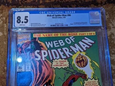 Buy Web Of Spider-Man #86 CGC 8.5 WP 1st Appearance Of Demogoblin 1992 MARVEL KEY • 74.12£