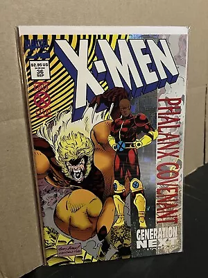 Buy X-Men 36 🔑1st App SYNCH🔥1994 Phalanx Holograph🔥POSTER Attached🔥Comics🔥NM • 7.22£