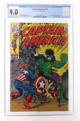 Buy Captain America #110 - Marvel Comics 1969 CGC 9.0 1st Appearance Of Madame Hydra • 280.69£