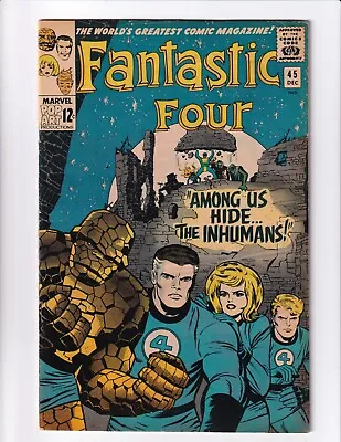 Buy Fantastic Four #45 F/VF- 1965 1st Inhumans Black Bolt Medusa Complete Attached • 394.17£
