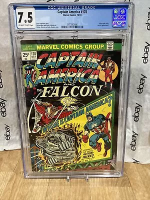 Buy Captain America #178 CGC 7.5 - Falcon Solo Story - Lucifer Appearance 1974 Comic • 39.95£
