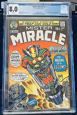 Buy Mister Miracle #1 CGC 8.0 WHITE 1st Appearance Of MR. MIRACLE & OBERON! DC 1971 • 138.36£