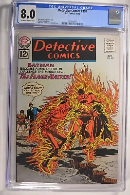 Buy Detective Comics #308 CGC 8.0 OW/W Flame-Master 10/1962 DC Comics • 297.37£