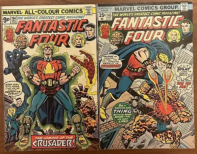 Buy Fantastic Four #164 & #165 Lot - Re-Intro & Origin Marvel Boy As The Crusader! • 54£