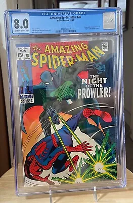 Buy Amazing Spider-Man #78 CGC 8.0 OW/W Pages Romita Buscema 1st Prowler • 324.14£