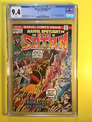 Buy Marvel Spotlight #12 1st Full Appearance Of Son Of Satan CGC 9.4 WP Marvel 1973. • 189.20£