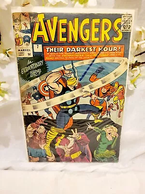 Buy AVENGERS #7 MARVEL COMICS 1964 LOKI & ENCHANTRESS 1st APP THEIR DARKEST HOUR!  • 100£