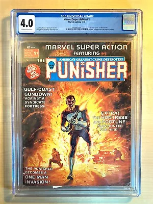 Buy Marvel Super Action Featuring The Punisher #1 CGC 4.0 V.Good Vol1 1976. New Slab • 99£