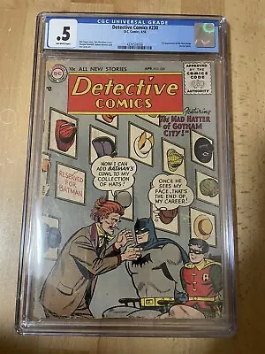 Buy Detective Comics 230 CGC .5 Off-White Pages DC 1st App Mad Hatter Batman Robin • 239.82£