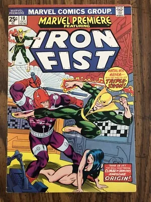Buy Marvel Premiere - Iron Fist# 18  Vf/nm  9.0  Not  Cgc Rated  1974 Bronze Age • 29.58£